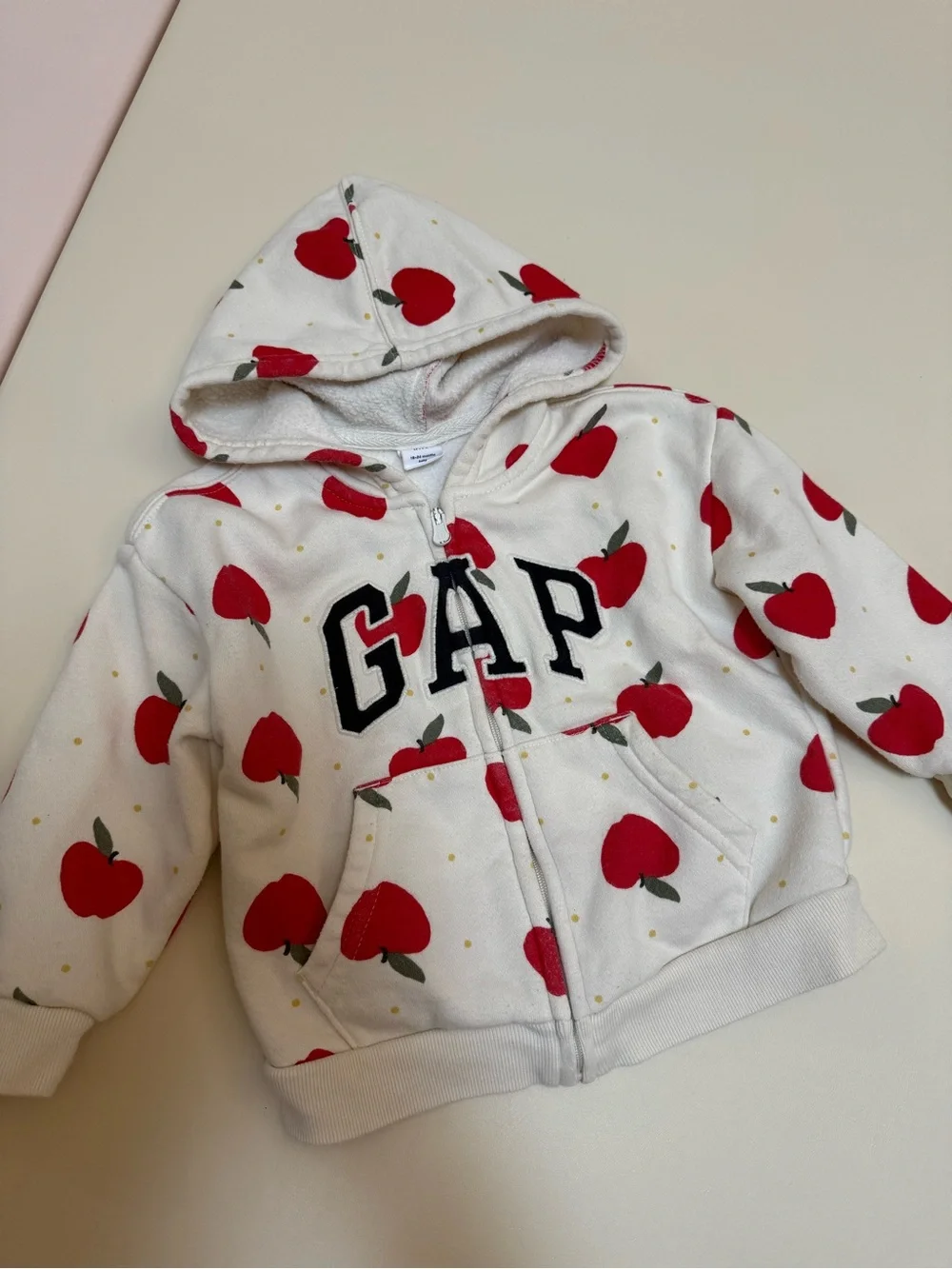 Baby Gap Apple Print Logo Zip Hoodie 18-24M